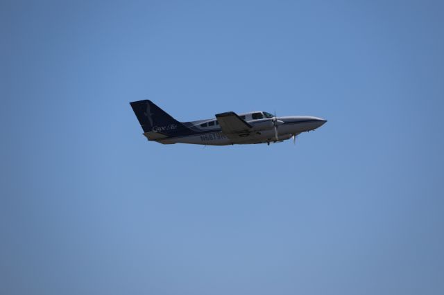 Cessna 402 (N6879R) - Standing on ramp- taking off runway 24.br /Photo taken on September 21st 2019.