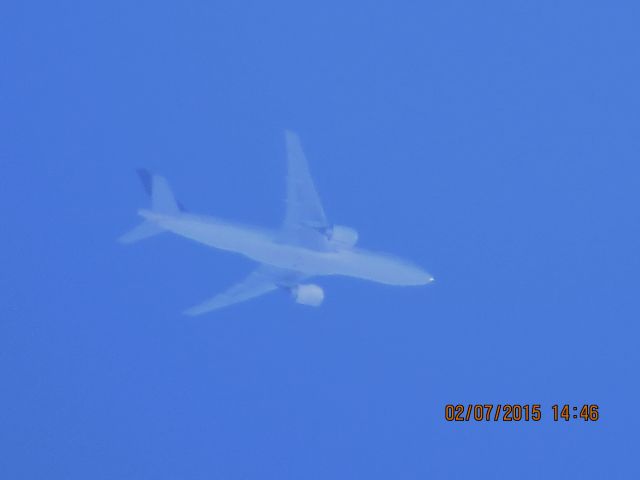 Boeing 777-200 (HZ-AKF) - Saudi Arabian Airlines flight 7020 from JFK to LAX over Southeastern Kansas at 36,000 feet.