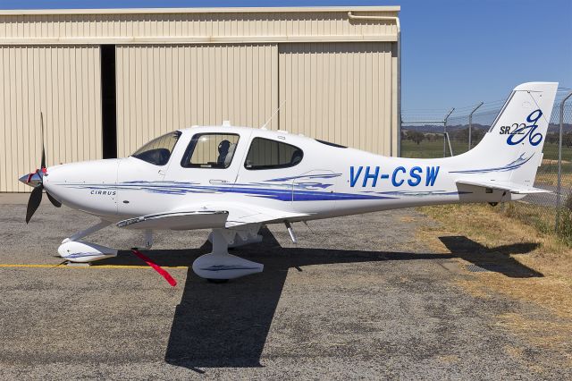 Cirrus SR-22 (VH-CSW) - Inland Truck Centres (VH-CSW) Cirrus SR22T G6 Australis on display at the 2018 Wagga City Aero Club open days.