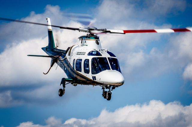 SABCA A-109 (N901EM) - LifeFlight of Maine's LifeFlight 1 taking off from Eastern Maine Medical Center in Bangor.