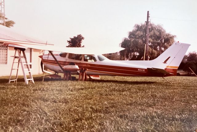 Cessna Skyhawk (N1443E) - October 1982...owner landed long and fast on private RLA  (Carthage, IL) and groundlooped to avoid ditch.