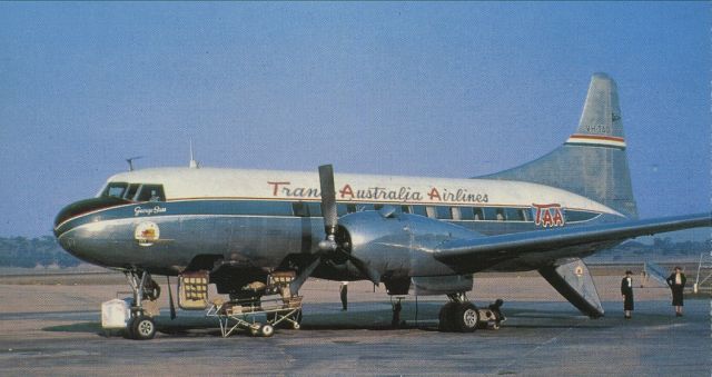 CONVAIR CV-340 Convairliner (VH-TAO) - scanned from postcardbr /TAA