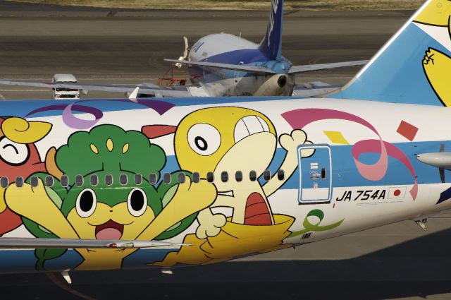 BOEING 777-300 (JA754A) - Visit at Haneda Intl Airport on 2012/03/14 "Pokemon c/s"