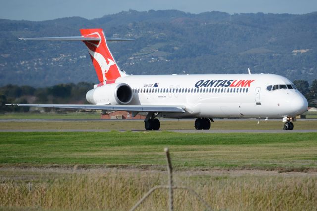 Boeing 717-200 (VH-YQS) - On taxiway heading for take-off on runway 05. Wednesday, 21st May 2014.