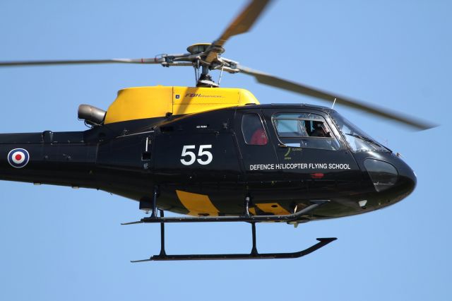 — — - Defence Helicopter Flying School, Single Engine Squirrel, arrives at RAF Waddington.