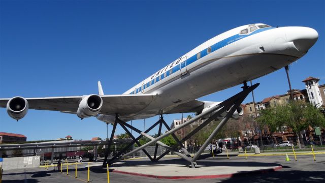 N8066U — - Aircraft Type: Douglas DC-8-50br /Date of Manufacture: Mar 1966br /Age: 49.1 Yearsbr /Preserved at downtown Los Angeles, near the L.A. Coliseum.br /34.0167N,118.2833W