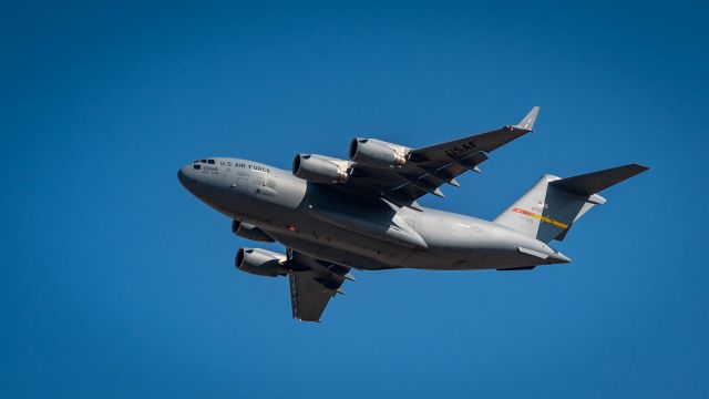 Boeing Globemaster III (40068) - Doing Touch and Goes at March Air Reserve Base.