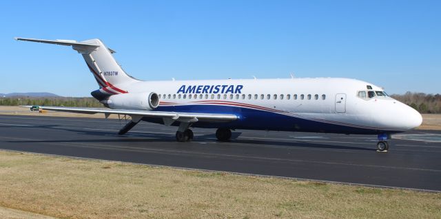 Douglas DC-9-10 (N783TW) - An Ameristar McDonnell Douglas DC-9-15F in new paint on the ramp at Boswell Field, Talladega Municipal Airport, AL - February 25, 2022.