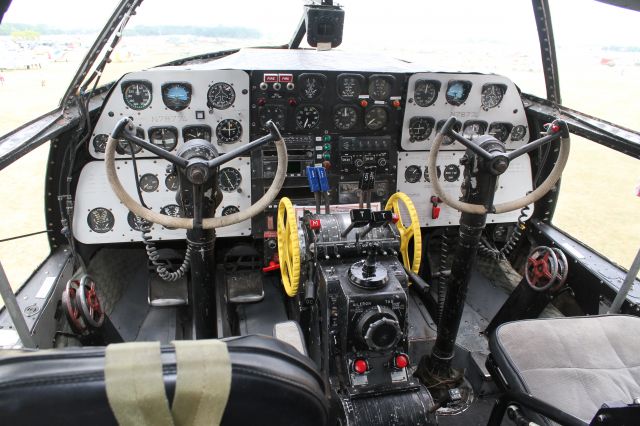 CURTISS Commando (N78774) - Cockpit view of a Vintage C-46 in military markings on the flightline at Airventure 2012.