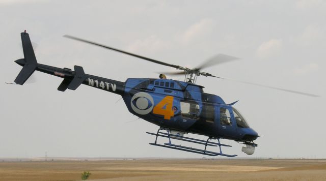 Bell 407 (N14TV) - Photo credit: George Goebel.  Public domain.