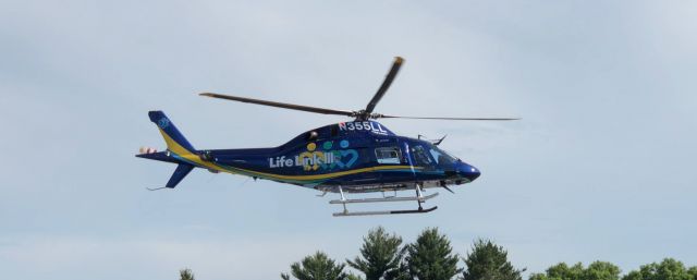 N355LL — - N355LL taking off from the Marshfield Clinic Health System Helipad in Marshfield, WI 06/21/2018.