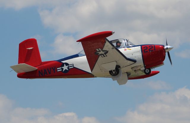 N221GC — - A Beechcraft T-34 Mentor departing NW Alabama Regional Airport, Muscle Shoals, AL, during Warbird Weekend - June 10, 2017.