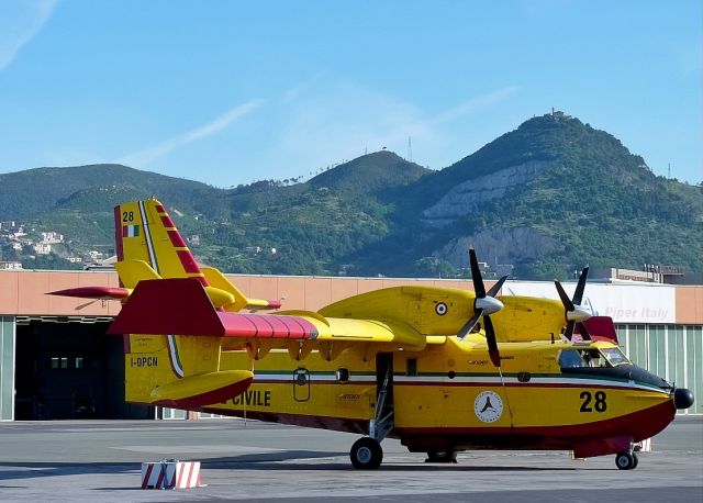 Canadair CL-415 SuperScooper (I-DPCN) - Fire-fighters plane on the Tarmac at Genoa airport. Picture date: 15/06/2012.