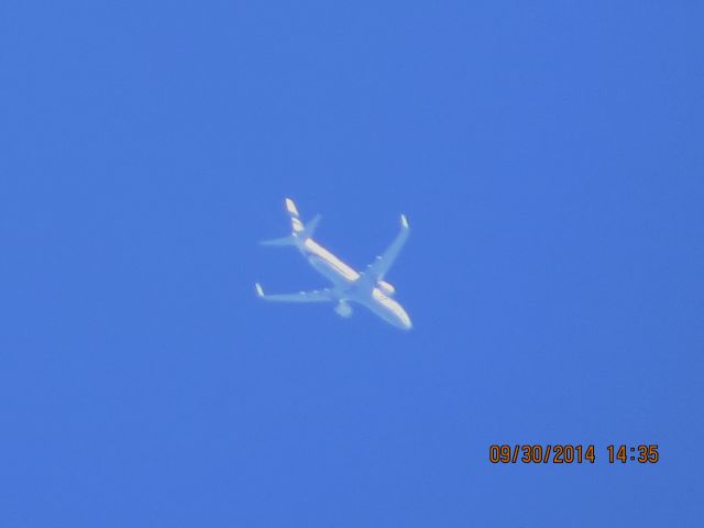Boeing 737-800 (N549AS) - Alaska Airlines flight 774 from SEA to TPA over Baxter Springs Kansas (78KS) at 35,000 feet.