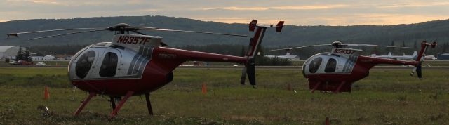 — — - Pair of MD 500s roosting for the night.