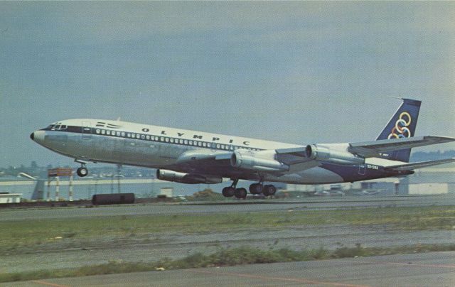 Boeing 707-100 (SX-DBA) - scanned from postcardbr /Olympic Airways