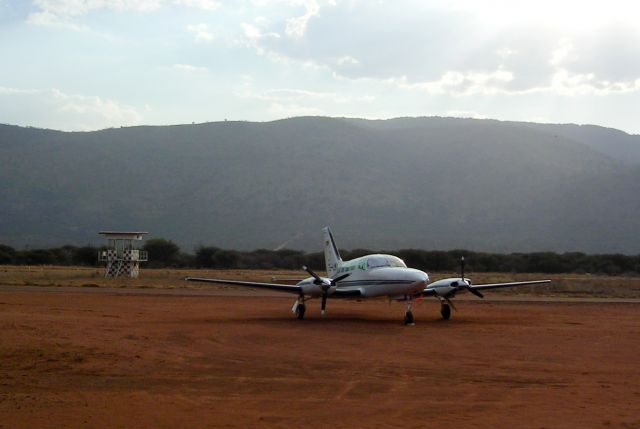 Cessna 402 (ZS-LMY) - At Porgietersrust airport, South Africa.