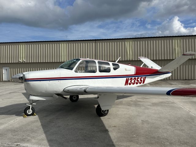 Beechcraft 35 Bonanza (N3355V) - 3355V 1947, Beech Bonanzabr /Looking stunning on Scott MacDonald  Aircraft Sales ramp