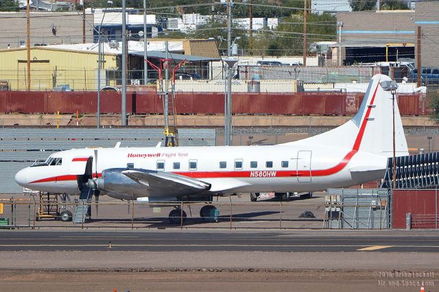 CONVAIR CV-580 (N580HW) - Honeywell transferred their Convair 580 N580HW from Boeing Field to Phoenix Sky Harbor recently.