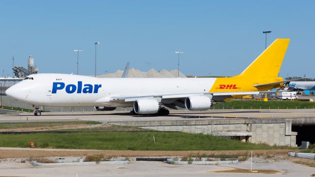 BOEING 747-8 (N855GT) - coming from DHL ramp headed to runway 36C to depart to tokyo