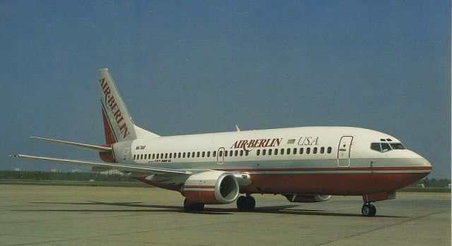 BOEING 737-300 (N67AB) - scanned from postcardbr /air berlin
