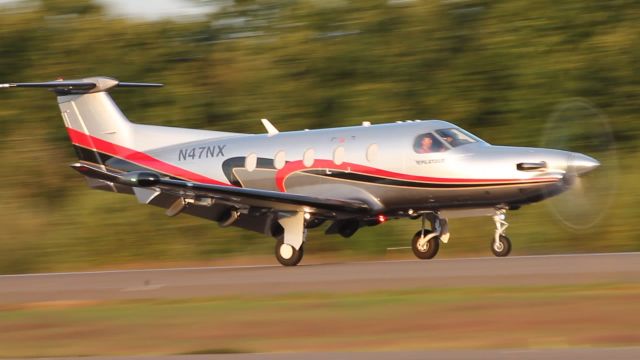 Pilatus PC-12 (N47NX) - Shortly after arrival on runway 20.