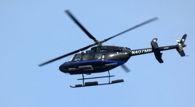 Bell 407 (N407MR) - Making a low pass along Sandy Hook NJ is this 1997 Bell 407 Rotorcraft in the Summer of 2024.