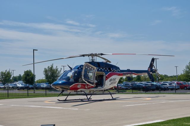 Bell 407 (N491AE) - Facing South, just unloaded critical patient.