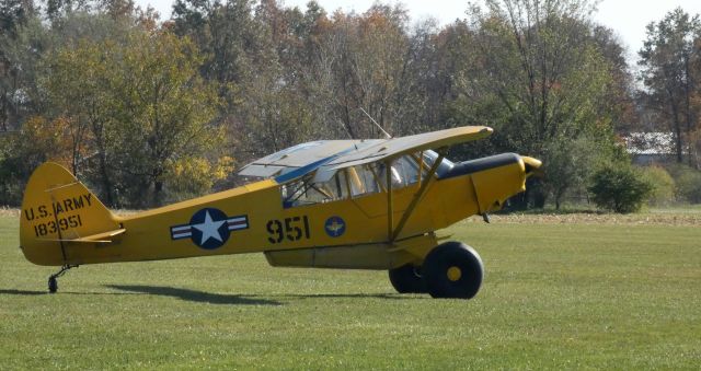 N1383W — - Taxiing for departure is this 1954 Piper L-21B Super Cub PA-18-135 from the Autumn of 2022.