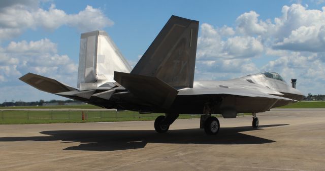 Lockheed F-22 Raptor (05101) - A Lockheed Martin F-22A Block 30 Raptor of the Air Combat Command F-22 Raptor Demonstration Team, taxiing at Dannelly Field, Montgomery Regional Airport, AL, during the 2018 Red Tails Over Montgomery Airshow Rehearsal - September 7, 2018.