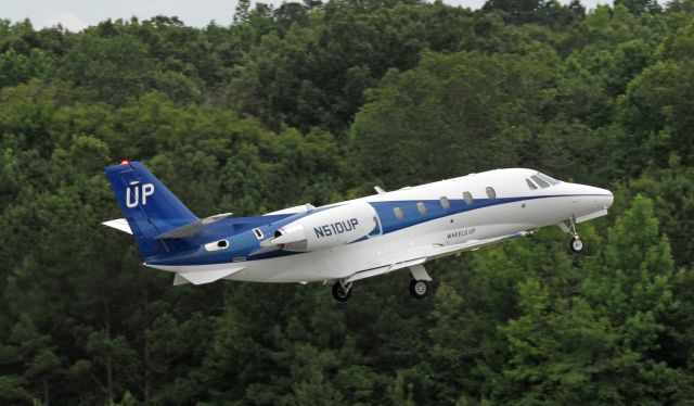 Cessna Citation Excel/XLS (N510UP) - A Wheels Up Cessna 560XL takes off on runway 31 at Falcon Field in Peachtree City, Ga. 2020/06/17