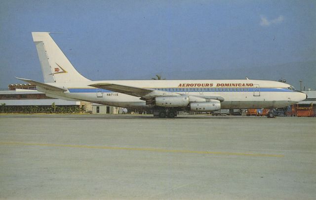 Boeing 720 (N8711E) - scanned from postcardbr /aerotours dominicano