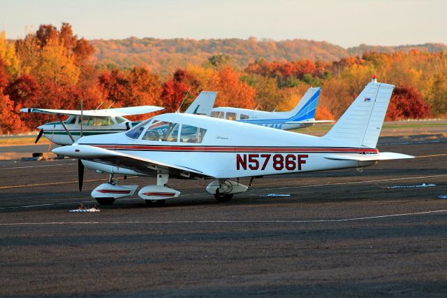 Piper Cherokee (N5786F) - Piper N5786F parked in the transient parking on October 29, 2013.