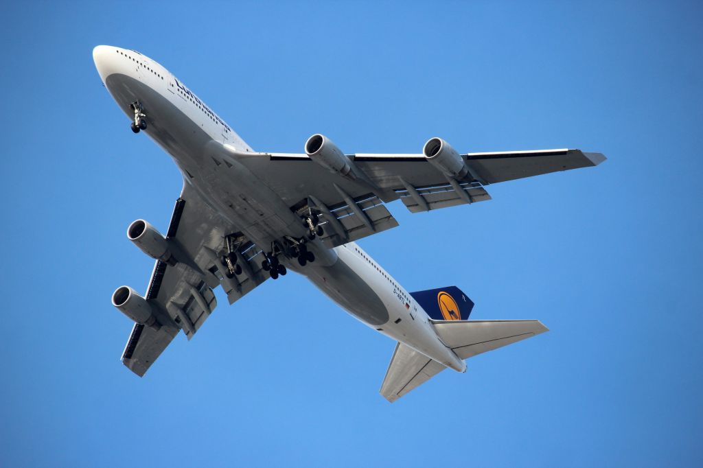 Boeing 747-200 (D-ABTL) - LH490 is crossing Boeing Field on its final to Seattle Tacoma International Airport