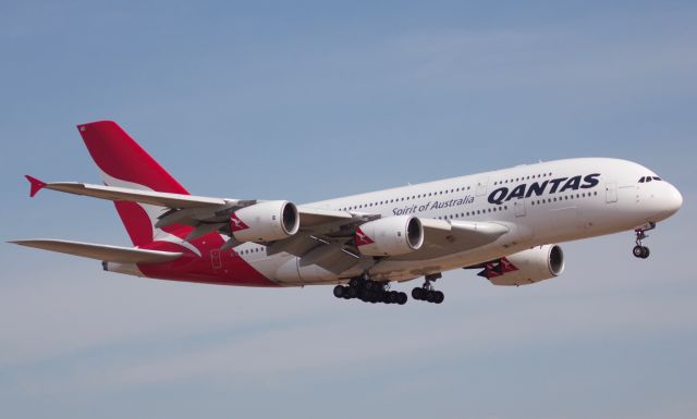 Airbus A380-800 (VH-OQC) - The "Paul McGinness" arriving to DFW (as normal, view in "full" size for best quality)