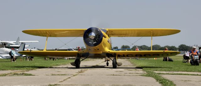 Beechcraft Staggerwing (N90305) - EAA25, taxiing to parking.