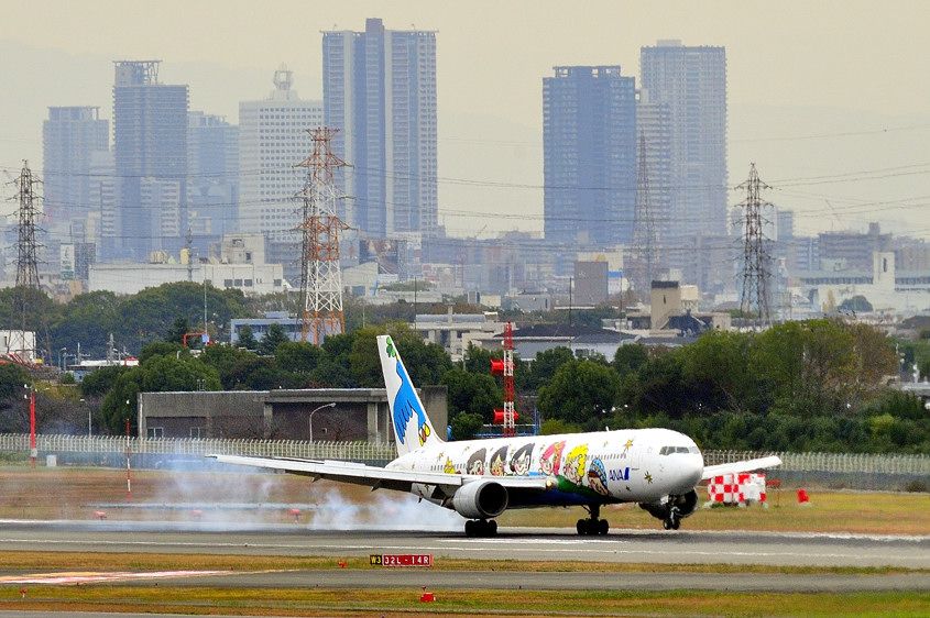 BOEING 767-300 (JA8674) - Children of the World landing in smoke....