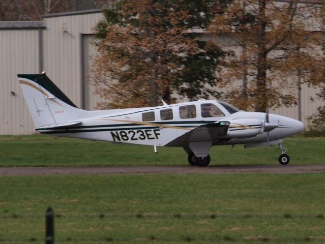 Beechcraft Baron (58) (N823EF) - Taking off from Runway 3 , Columbia County Airport 10/25/2017 