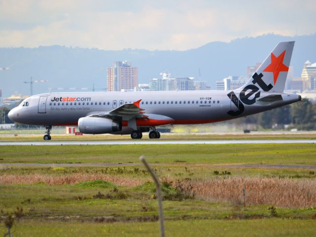 Airbus A320 (VH-VQW) - On taxi-way heading for Terminal 1, after landing on runway 23.  Wednesday 4th July 2012.