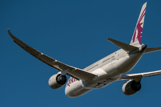 Boeing 787-8 (A7-BCB) - Qatar take off from OR Tambo International airport in Johannesburg South Africa.