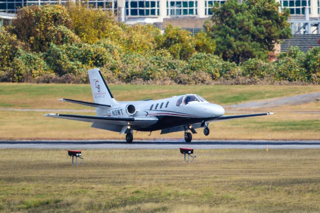 Cessna Citation 1SP (N3WT) - N3WT is a 1979 Cessna Citation 501 seen here touching down at Atlanta's PDK executive airport. I shot this with a Canon 500mm lens. Camera settings were 1/5300 shutter, F4, ISO 320.  Please check out my other photography. Votes and positive comments are always appreciated. Questions about this photo can be sent to Info@FlewShots.com