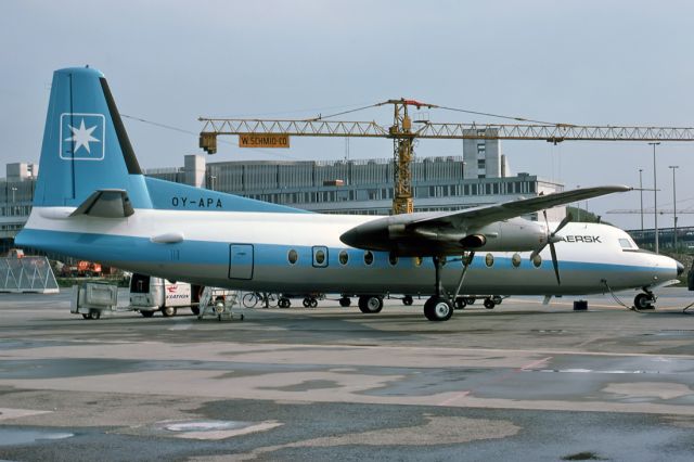 OY-APA — - MAERSK AIR - FOKKER F-27-500 FRIENDSHIP - REG : OY-APA (CN 10425) 10/6/1976