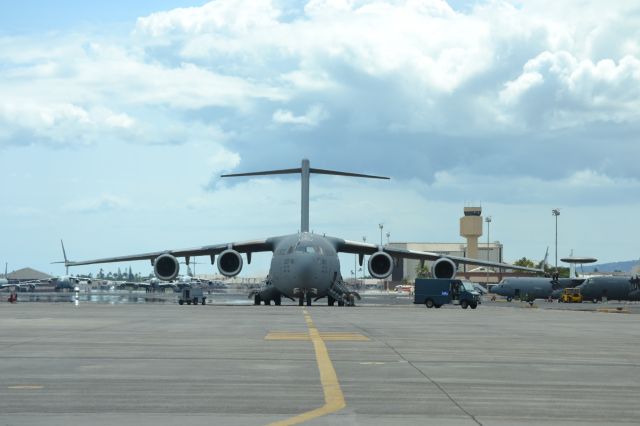 Boeing Globemaster III — - A USAF C-17 parked at Hickam field on the island of Oahu in Hawaii.