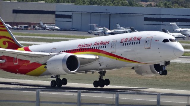 Boeing 787-8 (B-2728) - B-2728 Hainan Airlines Boeing 787-8 Dreamliner - cn 34938 / ln 73br /First Flight * Oct 2012br /Age 2.7 Yearsbr /2015-06-19 HU7990 San Jose (SJC) Beijing (PEK) 14:26-->Estimated 16:40