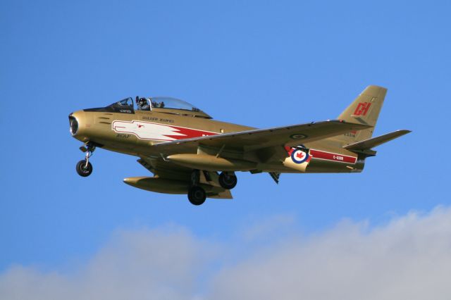 North American F-86 Sabre (CC-SBR) - Vintage Wings of Canada Sabre V in the colours of the Golden Hawkes - Airshow Sept 14/15 2013