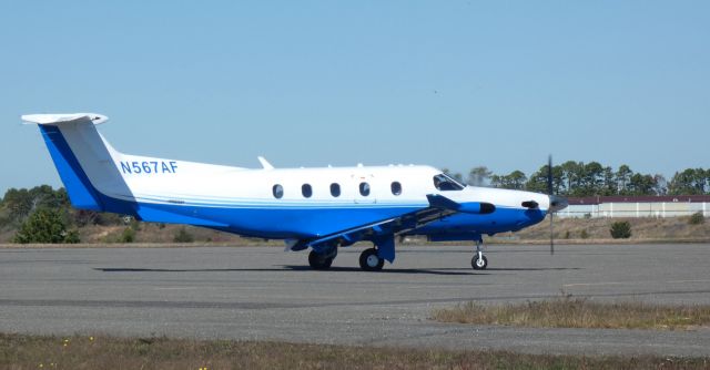 Pilatus PC-12 (N567AF) - Taxiing for departure is this 2015 Pilatus PC-12-47E in the Autumn of 2022.