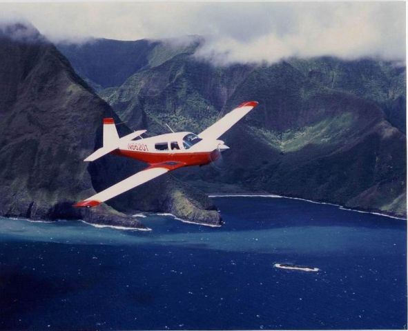 Mooney M-20 (N66201) - Mooney 201 off the clifts of Molokai Island, Hawaii