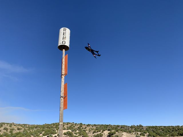 — — - Pylon 4 during time trials at Reno / Stead for the 2019 Air Races