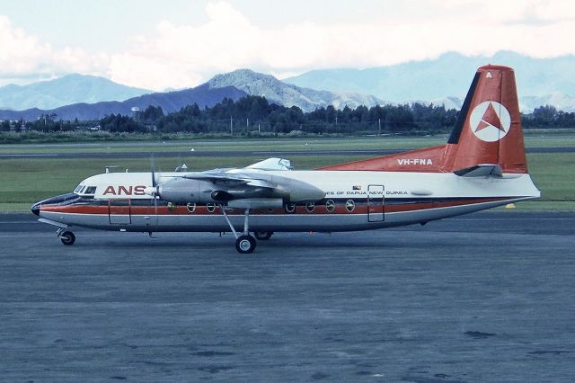 Fokker Maritime Enforcer (VH-FNA) - ANSETT ARLINES OF PAPUA NEW GUINEA - FOKKER F-27-200 FRIENDSHIP - REG : VH-FNA (CN 10133) - CAIRNS QLD. AUSTRALIA - YBCS (13/10/1973)35MM SLIDE CONVERSION SCANNED AT 6400 DPI.