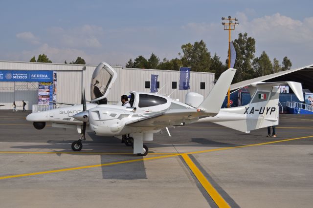 Diamond Twin Star (XA-UYP) - Diamond DA-42M-NG Guardian  XA-UYP MSN 42.MN052 of Diamond Aircraft Industries on display during the open day in trade show "FAMEX 2019" at Santa Lucia AB (04/2019).